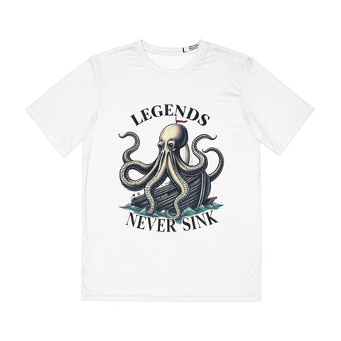 Legends Never Sink Octopus Graphic Tee — Nautical Pirate Skull Tee for Men