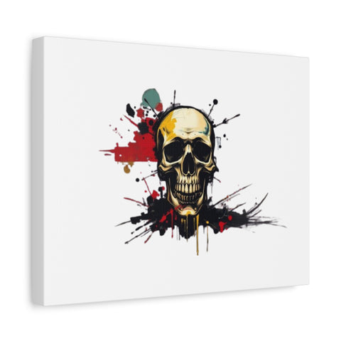 Skull Splash Art Canvas — Grunge Skull Wall Decor, Edgy Gothic Home Accent