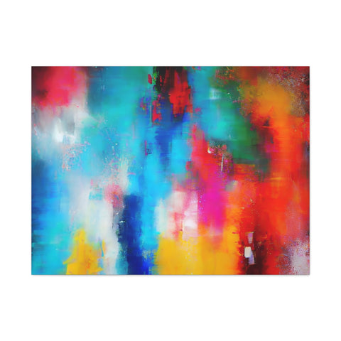 Vibrant Abstract Color Splash Matte Canvas Print