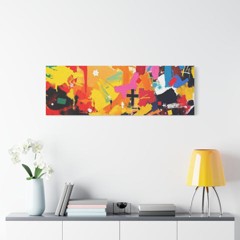Abstract Color Splash Canvas Print - Vibrant Stretched Matte Wall Art