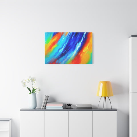 Abstract Rainbow Wave Matte Canvas Print — Vibrant Stretched Wall Art