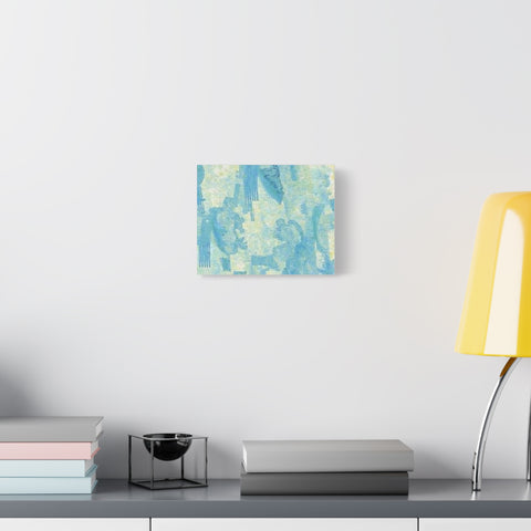 Abstract Aqua Brushstroke Canvas Print — Coastal Blue Wall Art