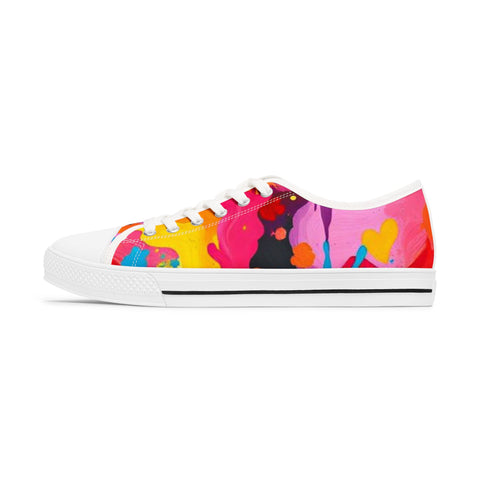 Colorful Abstract Paint Splash Women's Low Top Sneakers