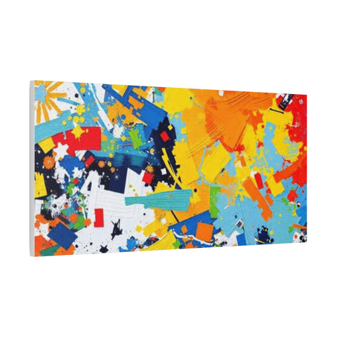 Abstract Splash Colorful Matte Canvas Wall Art – Vibrant Modern Stretched Print