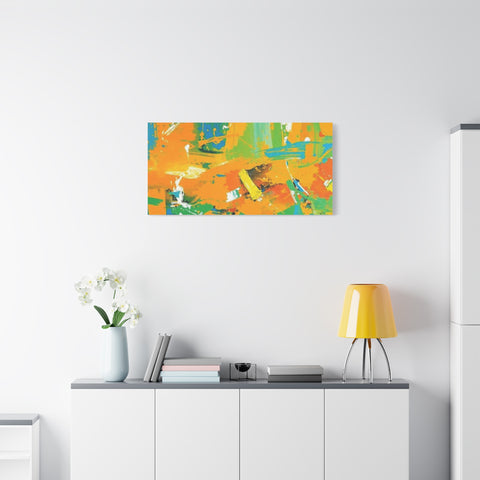 Abstract Orange & Green Canvas Art — Vibrant Modern Wall Decor
