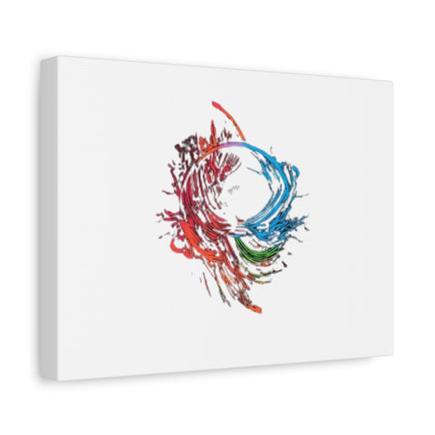 Abstract Color Splash Canvas Print — Modern Watercolor Circle Art on Matte Stretched Canvas