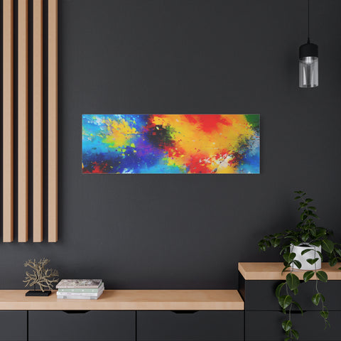 Abstract Color Splash Matte Canvas Print — Vibrant Stretched Wall Art