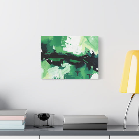 Abstract Green Brushstroke Canvas Print
