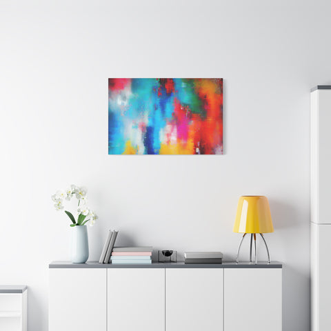 Vibrant Abstract Color Splash Matte Canvas Print