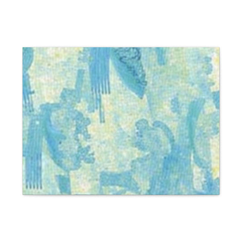 Abstract Aqua Brushstroke Canvas Print — Coastal Blue Wall Art