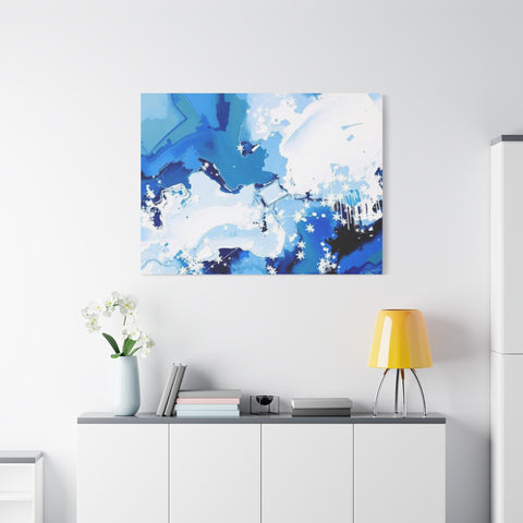 Abstract Blue Galaxy Canvas Print — Matte Stretched Wall Art