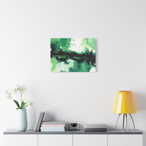 Abstract Green Brushstroke Canvas Print