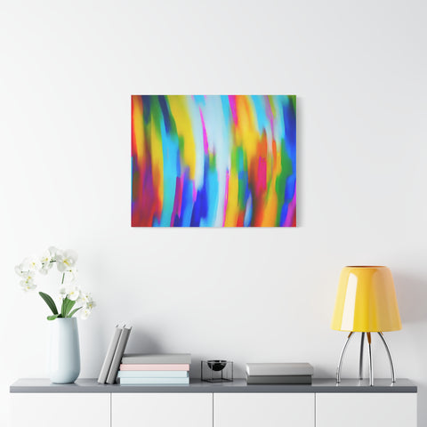 Abstract Rainbow Waves Matte Canvas Print — Vibrant Colorful Wall Art