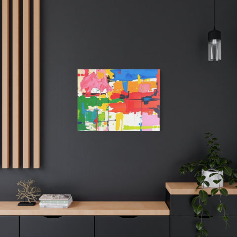Abstract Color Splash Matte Canvas Print — Vibrant Modern Wall Art