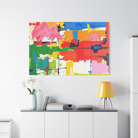 Abstract Color Splash Matte Canvas Print — Vibrant Modern Wall Art