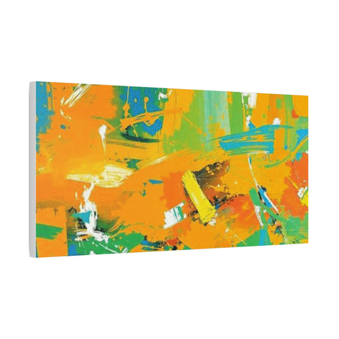 Abstract Orange & Green Canvas Art — Vibrant Modern Wall Decor