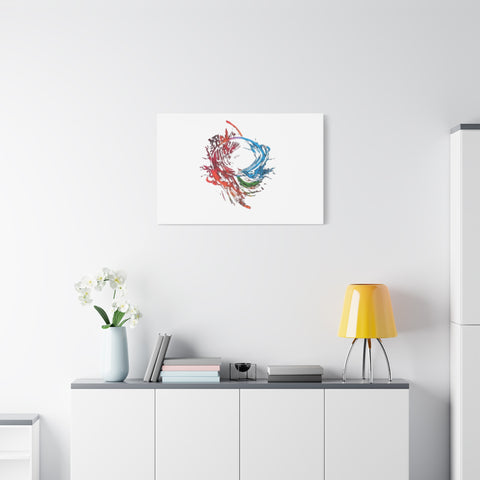 Abstract Color Splash Canvas Print — Modern Watercolor Circle Art on Matte Stretched Canvas