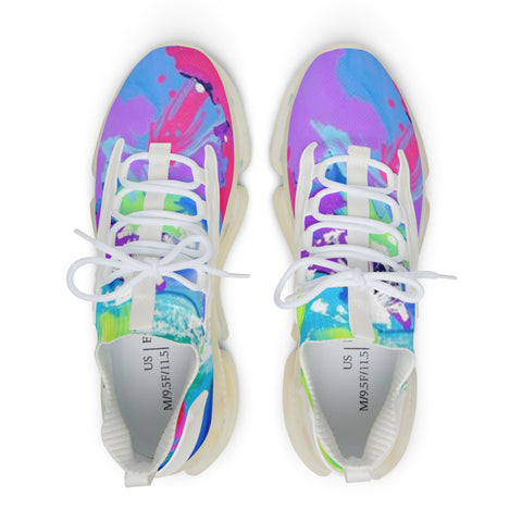 Colorful Tie-Dye Mesh Sneakers — Men's Athletic Casual Shoes