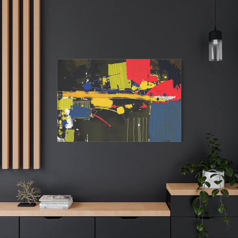 Abstract Color Splash Matte Canvas Print — Modern Stretched Wall Art