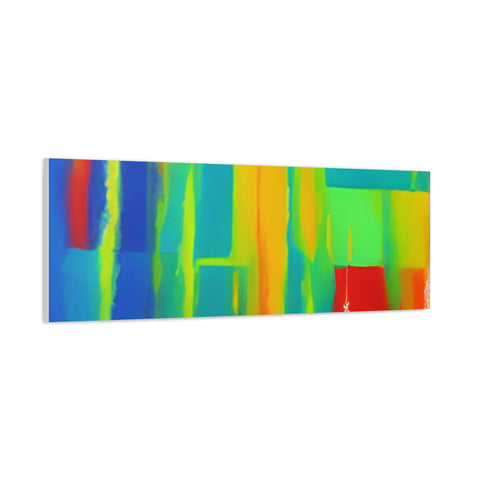 Abstract Rainbow Blocks Matte Canvas Print