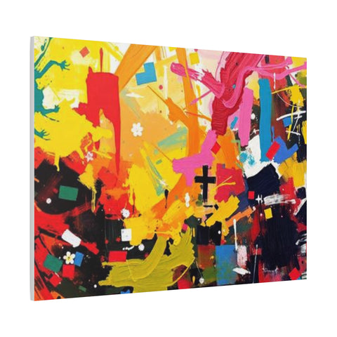 Abstract Color Splash Canvas Print - Vibrant Stretched Matte Wall Art