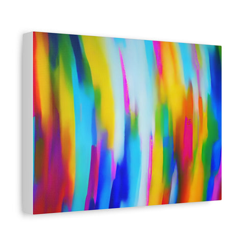 Abstract Rainbow Waves Matte Canvas Print — Vibrant Colorful Wall Art