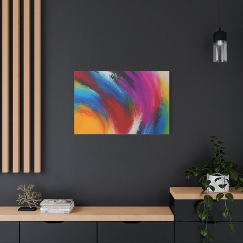 Abstract Rainbow Swirl Matte Canvas Print (Stretched)