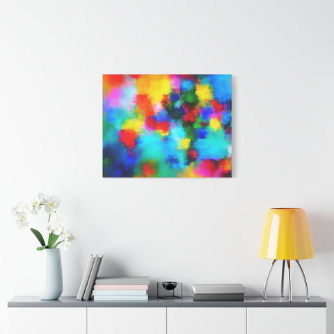 Abstract Rainbow Splash Matte Canvas Print
