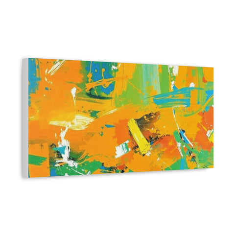 Abstract Orange & Green Canvas Art — Vibrant Modern Wall Decor