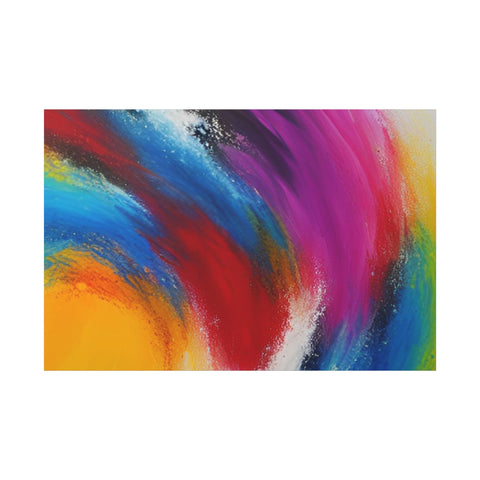 Abstract Rainbow Swirl Matte Canvas Print (Stretched)