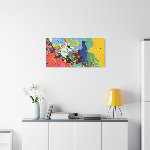 Abstract Color Splash Matte Canvas — Stretched Wall Art