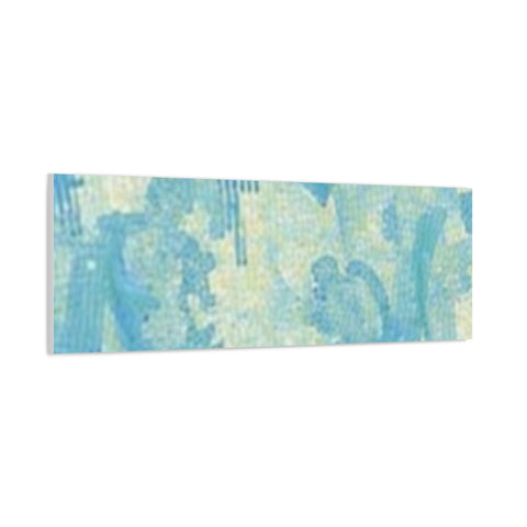 Abstract Aqua Brushstroke Canvas Print — Coastal Blue Wall Art