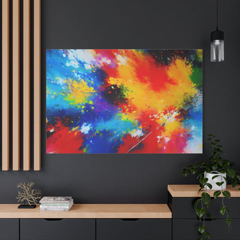 Abstract Color Splash Matte Canvas Print — Vibrant Stretched Wall Art