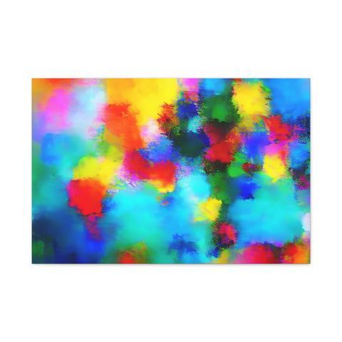 Abstract Rainbow Splash Matte Canvas Print