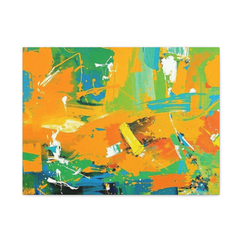 Abstract Orange & Green Canvas Art — Vibrant Modern Wall Decor