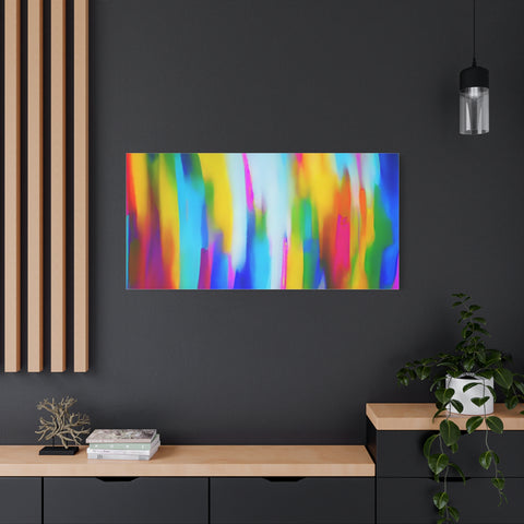 Abstract Rainbow Waves Matte Canvas Print — Vibrant Colorful Wall Art
