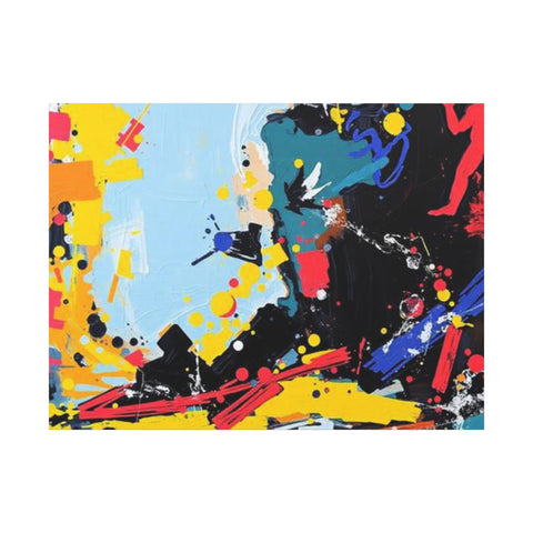 Abstract Color Splash Matte Canvas Print — Modern Stretched Wall Art