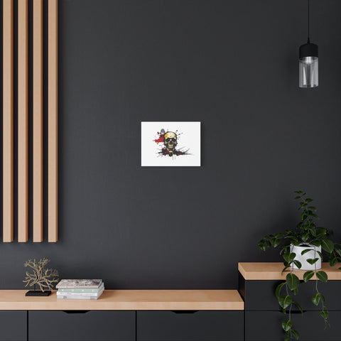 Skull Splash Art Canvas — Grunge Skull Wall Decor, Edgy Gothic Home Accent