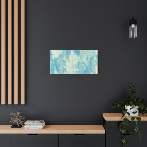 Abstract Aqua Brushstroke Canvas Print — Coastal Blue Wall Art