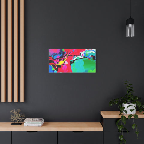 Abstract Neon Splash Matte Canvas Print — Vibrant Colorful Stretched Wall Art