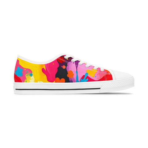 Colorful Abstract Paint Splash Women's Low Top Sneakers