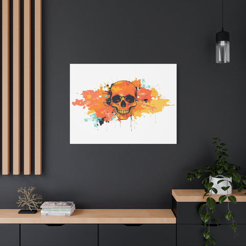 Skull Art Canvas Print – Vibrant Paint-Splash Skull Wall Decor