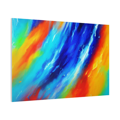 Abstract Rainbow Wave Matte Canvas Print — Vibrant Stretched Wall Art