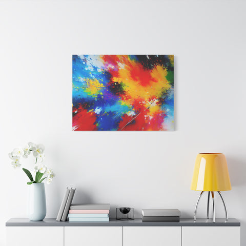 Abstract Color Splash Matte Canvas Print — Vibrant Stretched Wall Art