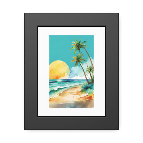Tropical Sunset Beach Framed Poster