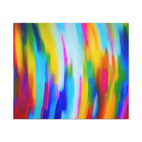 Abstract Rainbow Waves Matte Canvas Print — Vibrant Colorful Wall Art