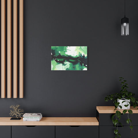 Abstract Green Brushstroke Canvas Print