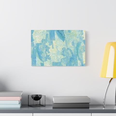 Abstract Aqua Brushstroke Canvas Print — Coastal Blue Wall Art