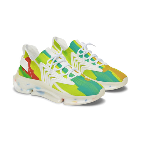 Women's Colorful Mesh Sneakers — Vibrant Abstract Athletic Shoes