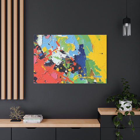 Abstract Color Splash Matte Canvas — Stretched Wall Art